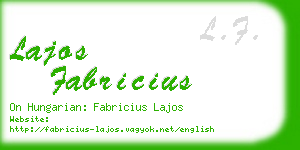 lajos fabricius business card